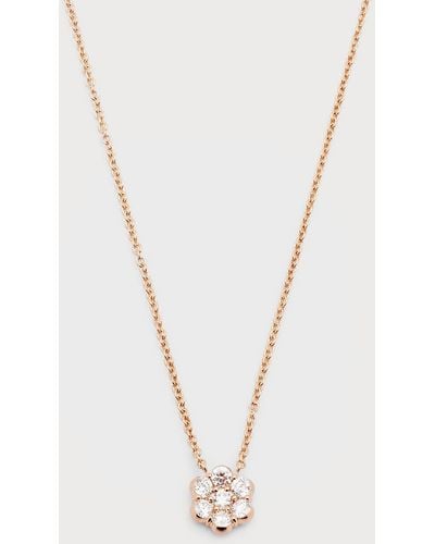 Bayco 18k Rose Gold Flower Diamond Pendant Necklace - White
