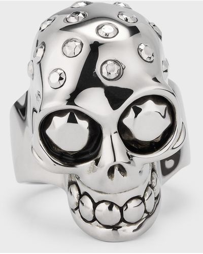 Alexander McQueen Giant Skull Ring - Gray