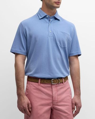 Sid Mashburn Pique Pocket Polo Shirt - Blue