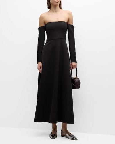 BERNADETTE Edia Off-The-Shoulder Long-Sleeve Maxi Dress - Black