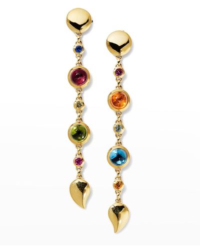 Tamara Comolli Bouton Earrings Set In Yellow Gold With Colorful Stones - Metallic