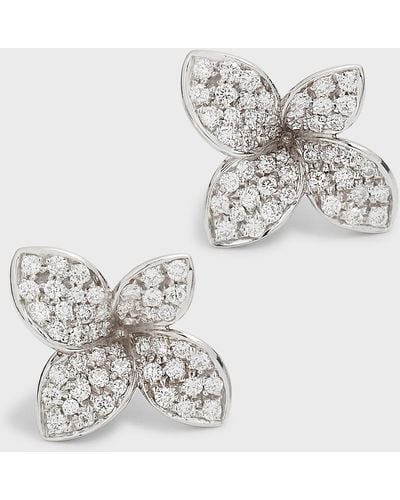 Pasquale Bruni Giardini Segreti 18k White Gold Diamond Flower Stud Earrings