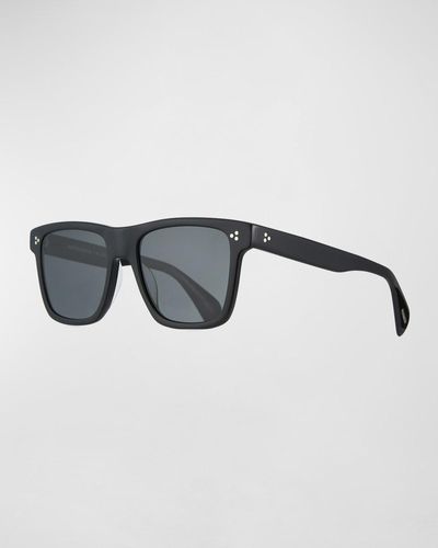 Oliver Peoples Casian Acetate Rectangle Sunglasses - Black