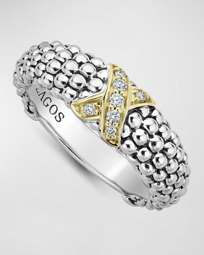Lagos Embrace Diamond-x Ring W/ 18k Gold - Metallic