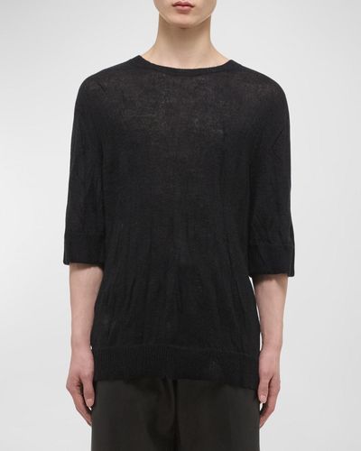 Helmut Lang Crushed Knit T-Shirt - Black