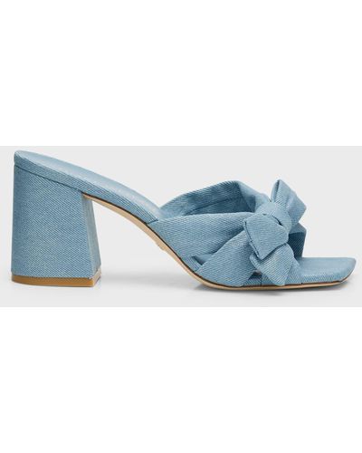 Stuart Weitzman Sofia Bow Mule Sandals - Blue
