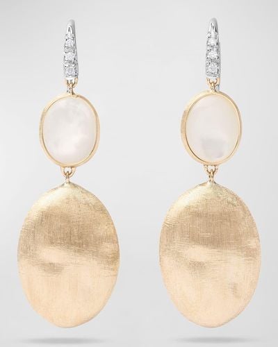 Marco Bicego 18k Siviglia Mother-of-pearl Hook Earrings With White Diamonds - Natural