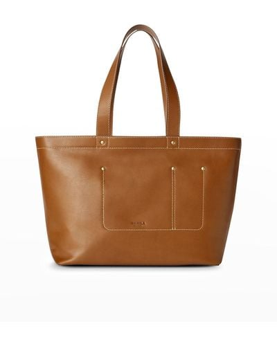 Shinola The Pocket Leather East-west Tote Bag - Brown