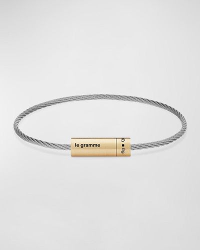 Le Gramme Brushed Two-tone Cable Bracelet - Multicolor