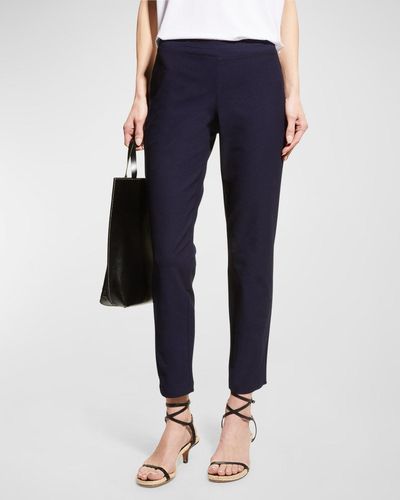 Eileen Fisher Washable Stretch Crepe Slim Ankle Pant - Blue