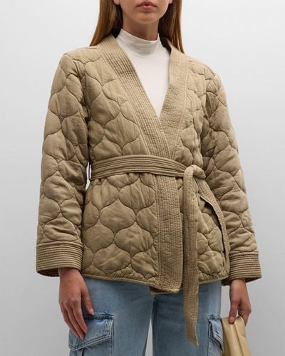 Rails Monterey Quilted Wrap Jacket - Brown