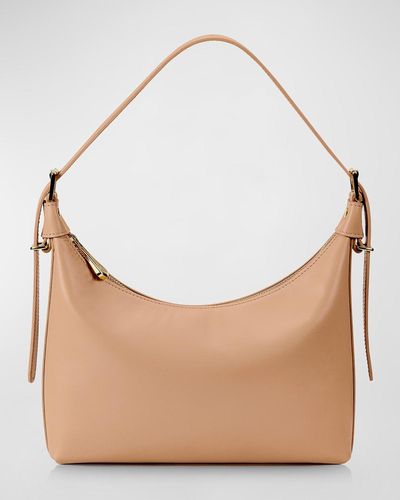 Gigi New York Blake Zip Leather Shoulder Bag - Natural