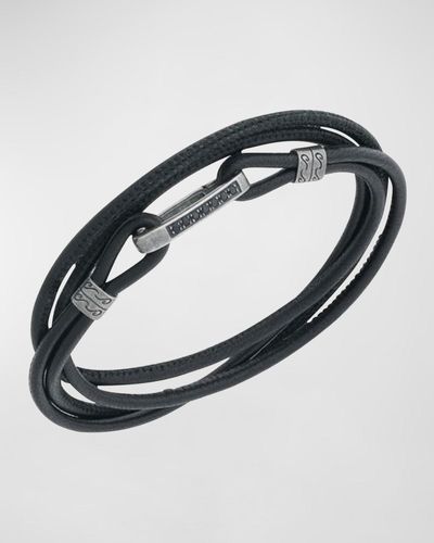 Marco Dal Maso Lash Multi Wrap Smooth Leather Bracelet - Metallic