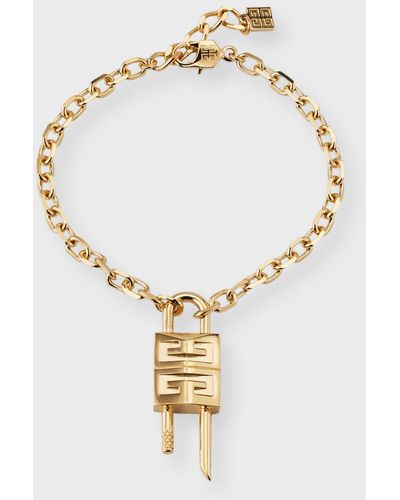 Givenchy Mini Lock Chain Bracelet - Metallic