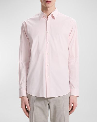 Theory Irving Wealth Striped Sport Shirt - Pink