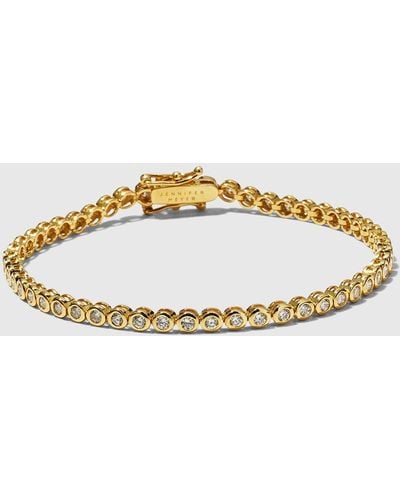 Jennifer Meyer 18k Yellow Gold Diamond Mini Bezel Tennis Bracelet - Metallic