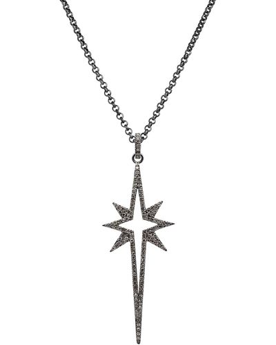 Bridget King Jewelry Large Diamond Starburst Spear Necklace - Metallic