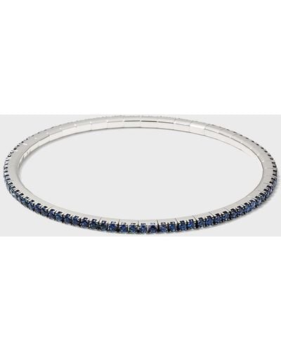 EXTENSIBLE Stretch Sapphire With Rhodium Tennis Bracelet - White