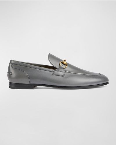 Gucci Jordaan Leather Loafers - Gray