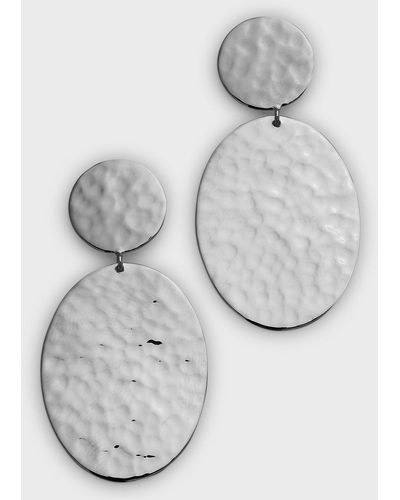 Ippolita Crinkle Hammered Oval Snowman Earrings - Gray