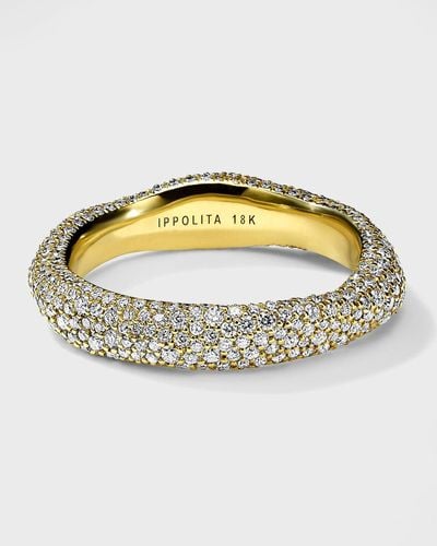 Ippolita 18k Rose Gold Stardust Large Flower Ring With Diamonds, Size 7 - Metallic
