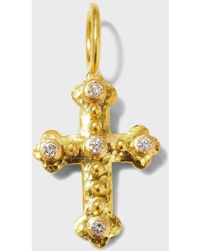 Elizabeth Locke Diamond Byzantine Cross Pendant - Metallic