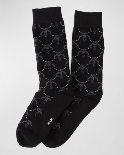 Cufflinks Inc. The Mandalorian Mythosaur Skull Socks - Black