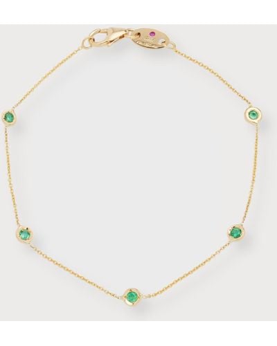 Roberto Coin 18K 5-Emerald Station Bracelet - Natural