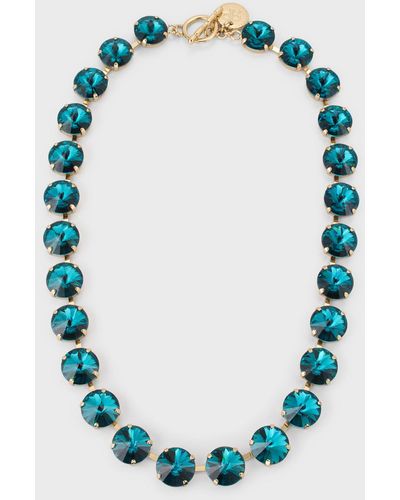 Rebekah Price Jamie Rivoli Crystal Toggle Necklace - Blue
