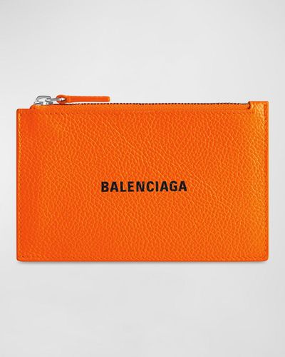 Balenciaga Cash Large Long Coin And Card Holder - Orange