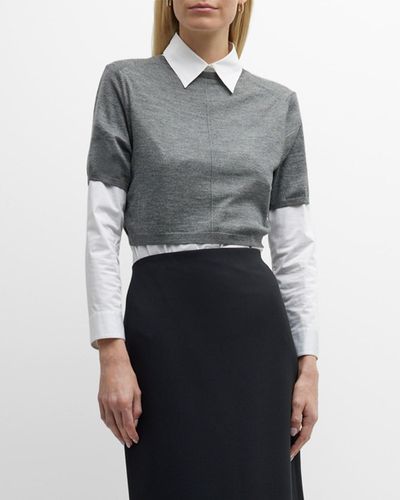 The Row Vic Cropped Sweater - Gray