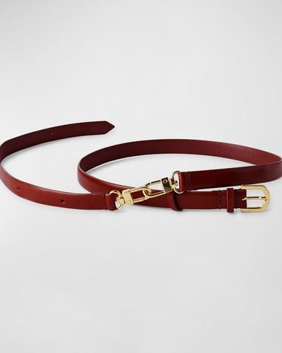 Totême Double Clasp Leather Belt - Red