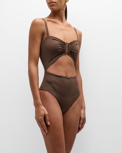 Anemos The Tortoise Ring Cutout One-Piece Swimsuit - Brown
