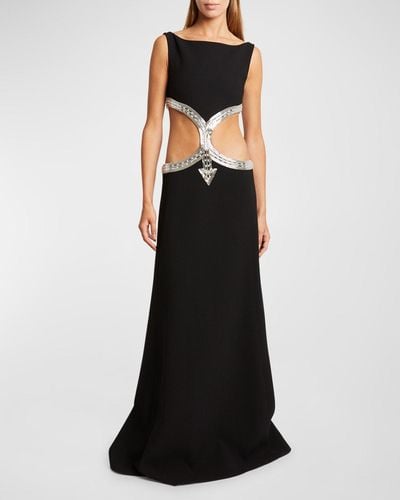Chloé Maude Cutout Gown With Crystal Detail - Black