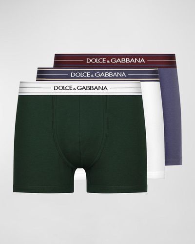 Dolce & Gabbana 3-Pack Regular Logo Boxers - Green