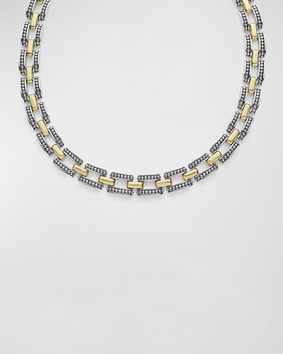 Lagos High Bar Two-tone 22mm Collar Necklace - Metallic