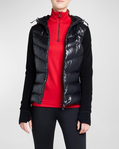 3 MONCLER GRENOBLE Puffer Zip-Up Cardigan - Red