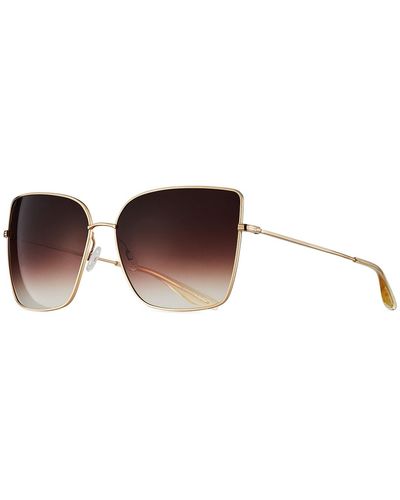 Barton Perreira Mystere Rectangle Titanium Sunglasses - Brown