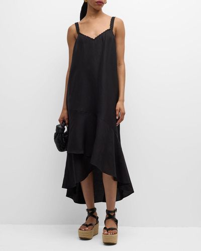 Kobi Halperin Aubrey Sleeveless High-Low Midi Dress - Black