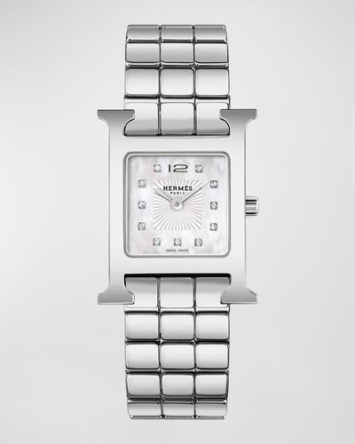 Hermès Heure H Watch, Small Model, 25 Mm - White