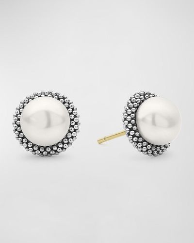 Lagos 8.5Mm Caviar Earrings - Metallic