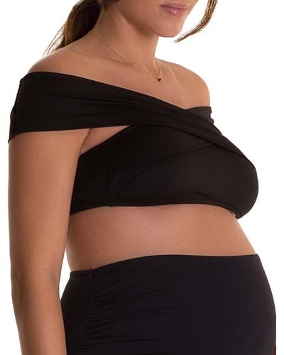Pez D'or Maternity Lucia Crossover Bikini Top - Black