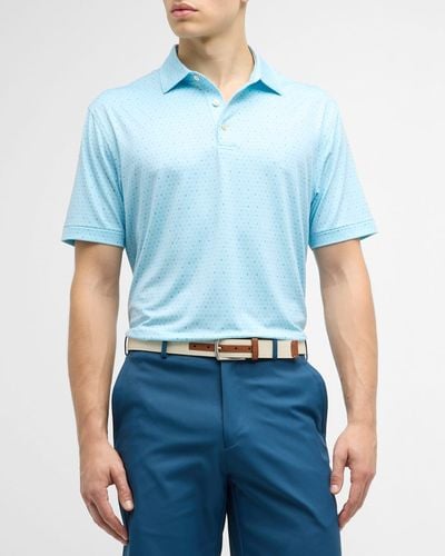 Peter Millar Avon Performance Jersey Polo Shirt - Blue
