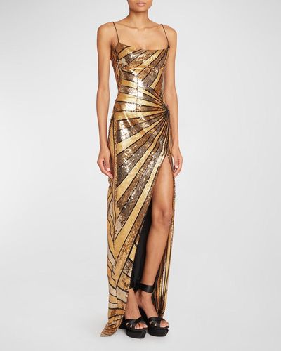 Balmain Starburst Sequined Gown - Metallic