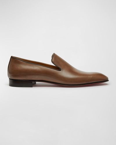 Christian Louboutin Dandelion Red-sole Leather Loafers - Brown