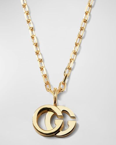 Gucci GG Running Necklace In White Gold - Metallic