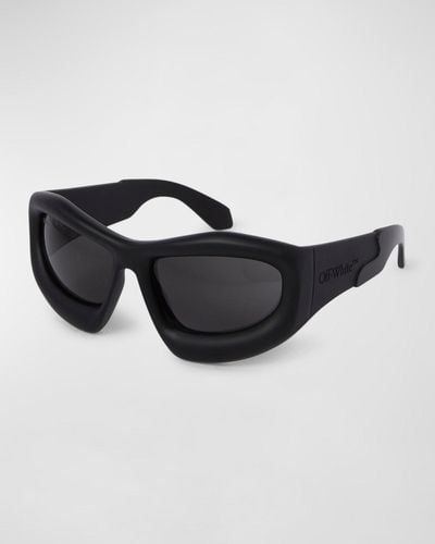 Off-White c/o Virgil Abloh Katoka Acetate Wrap Sunglasses - Black