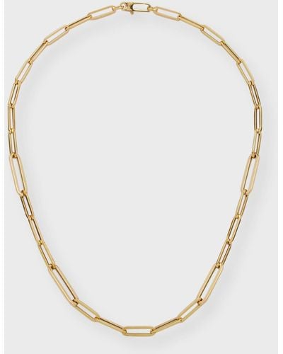 Roberto Coin 17" Paper Clip Chain Necklace In 18k Yellow Gold - Natural