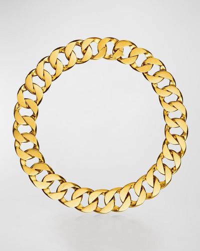 Verdura 18k Yellow Gold Medium Curb Link Necklace - Metallic