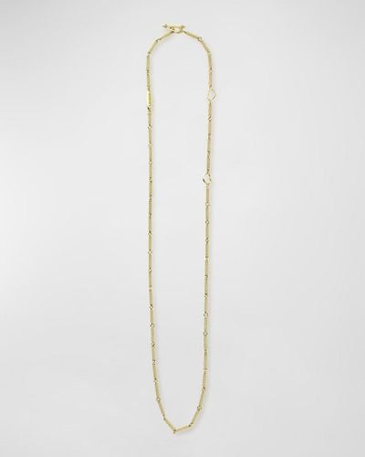 Lagos 18k Gold Superfine Caviar Beaded Link Necklace With Toggle Clasp - White